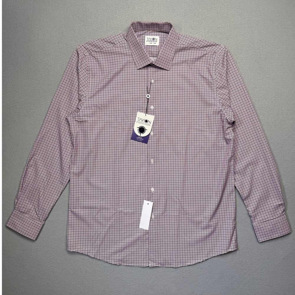 Tayion Collection Men's Trim Dress Shirt Purple Large 16-16.5 34/35 $60